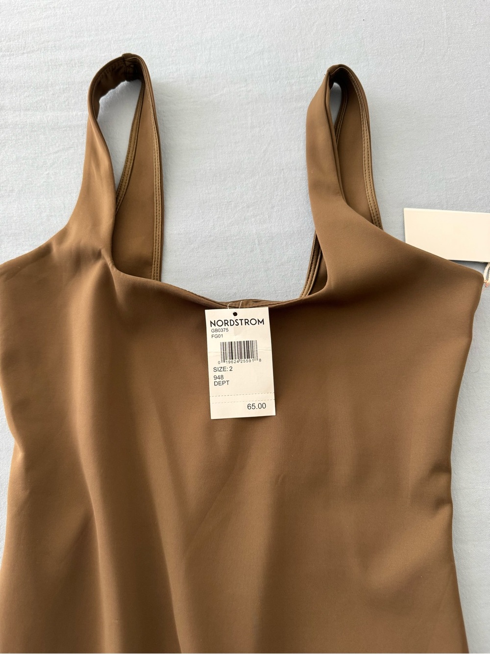 Good American Taupe Square-Neck One-Piece Bodysuit - Picture 5 of 6